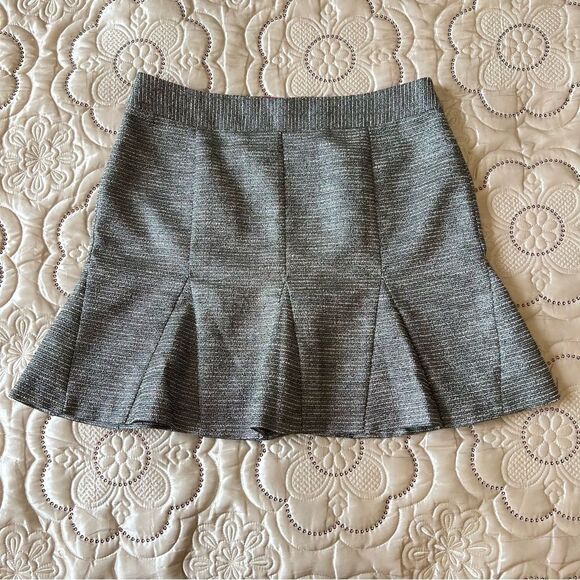 Banana Republic Tweed Metallic Pleated Fit & Flare Mini Skirt Size 14 - Picture 4 of 9